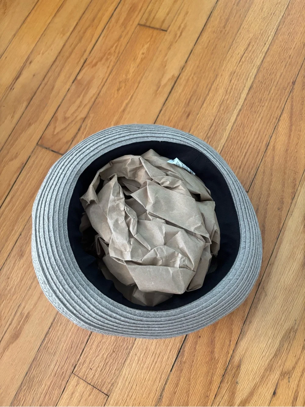Kids Neutral Beige Bucket Hat with Pink & Navy Braid